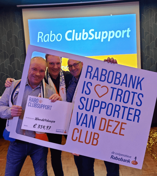 Uitreiking Rabobank ClubSupport cheque aan de Wandel4Daagse